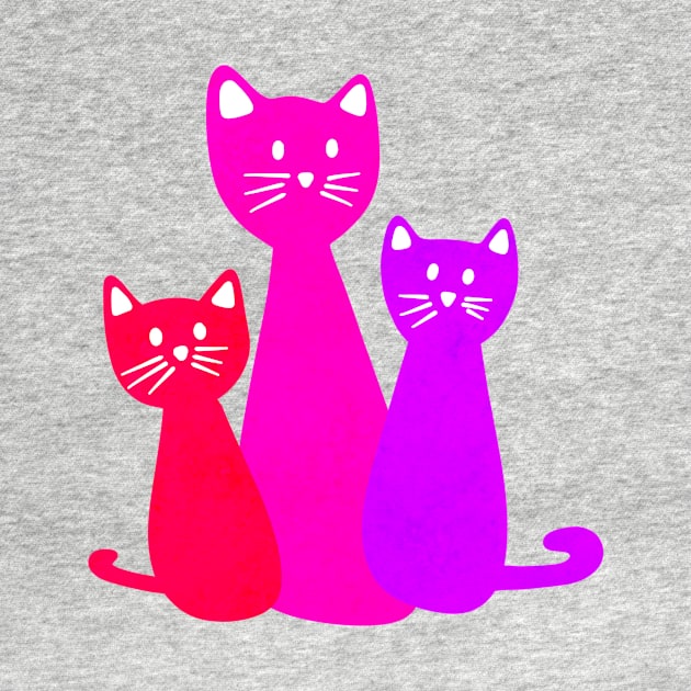 Pink Cats by Kelly Louise Art